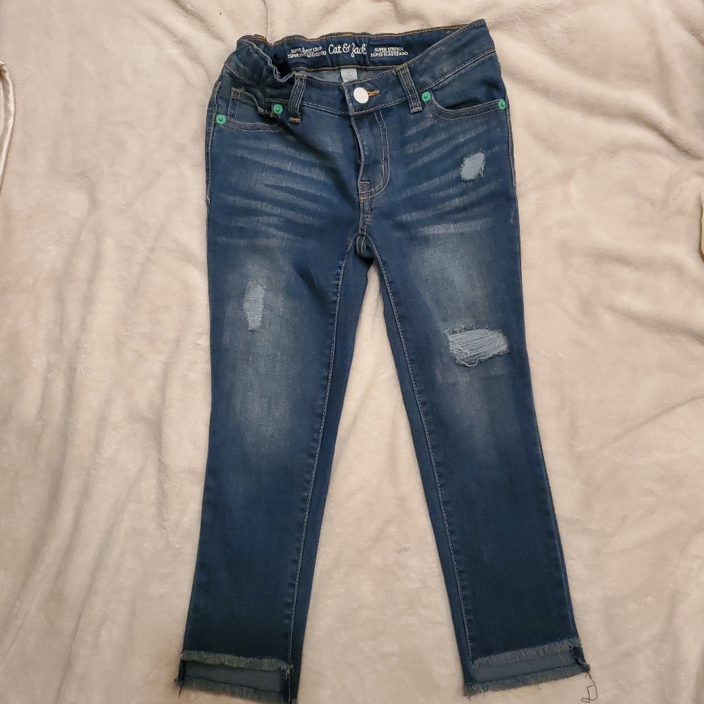 Skinny crop girls jeans